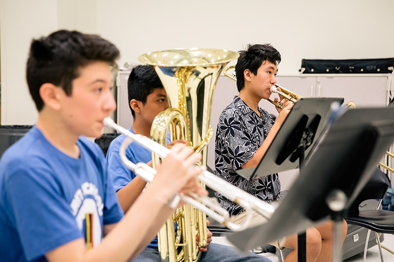 brass ensemble practicing