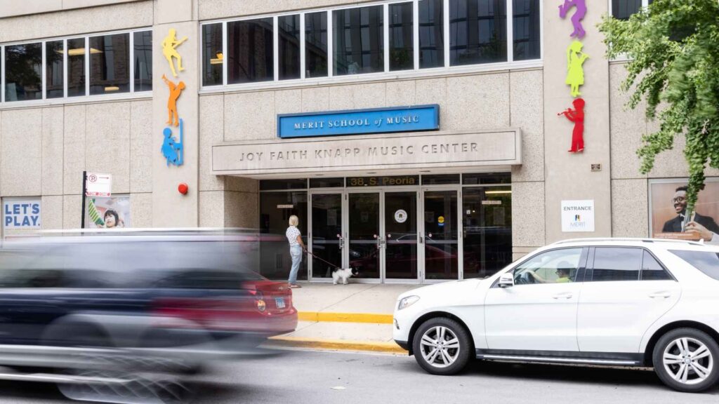 The facade of the Joy Faith Knapp Music Center