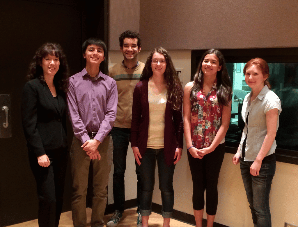 The Purple Hippopotami in the studio for WFMT Introductions in 2014.